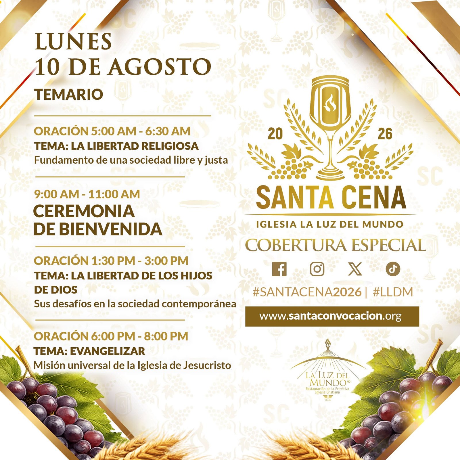 Oraciones 10 de Agosto, 2026